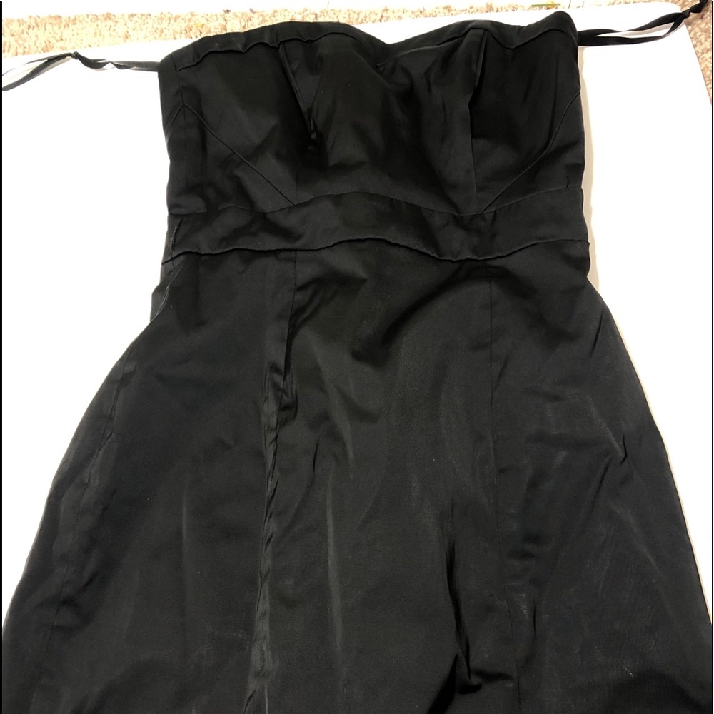 H&M Black Strapless Satin Dress